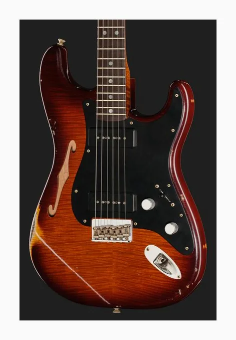 Fender LTD Artisan P90 Strat AVB, cuerpo y acabado en primer plano