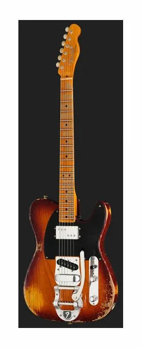 Fender LTD Blackguard Cunife Tele NBL, pala con clavijeros y logotipo