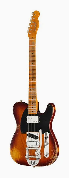 Fender LTD Blackguard Cunife Tele AVB en primer plano frontal