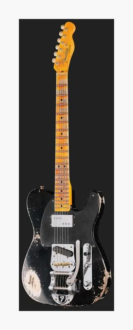 Fender LTD CuNife Tele HR Aged Black, cejuela y primeras posiciones del diapasón