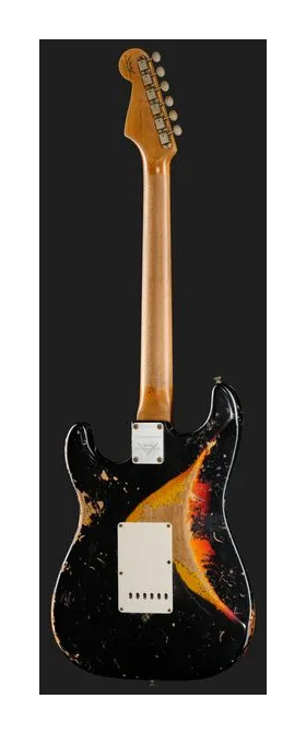 Fender Roasted '61 Strat ABLK/3TSB, curvas del cuerpo vistas desde arriba