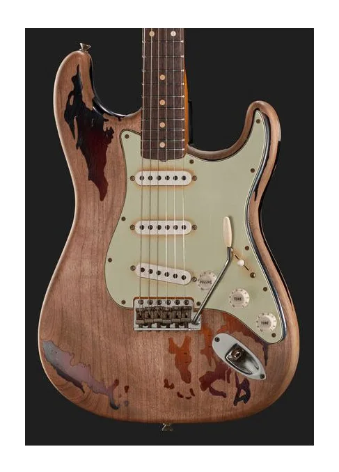 Fender Rory Gallagher Relic Strat, curvas del cuerpo vistas desde arriba