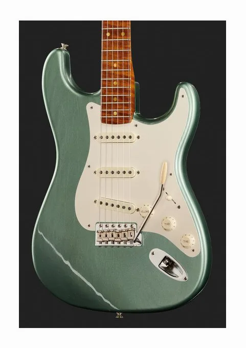 Fender Strat Roasted Dual-Mag OW LTD, pala con clavijeros y logotipo