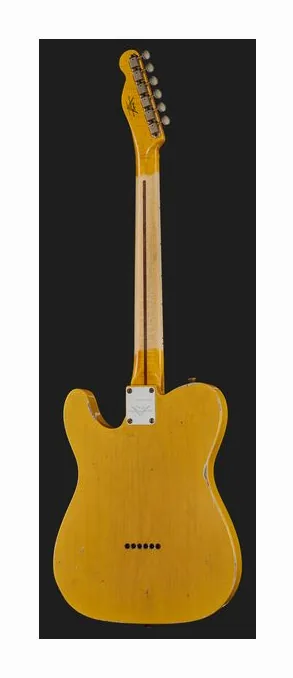 Fender Tele Blackguard Thinline Relic, mástil y diapasón vistos de lado