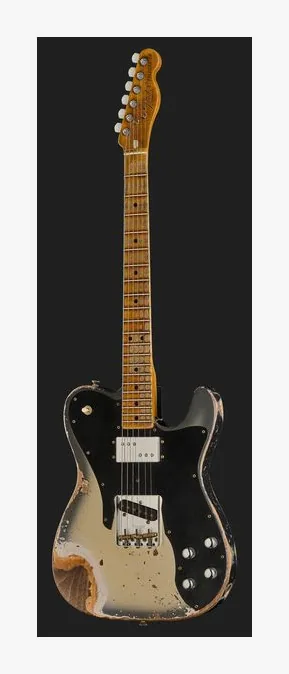 Fender Tele Custom HS ACFM Relic, pala con clavijeros y logotipo