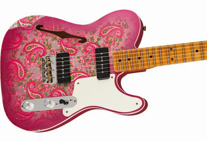Fender Tele Dual P90 Black Paisley, puente y clavijeros de afinación