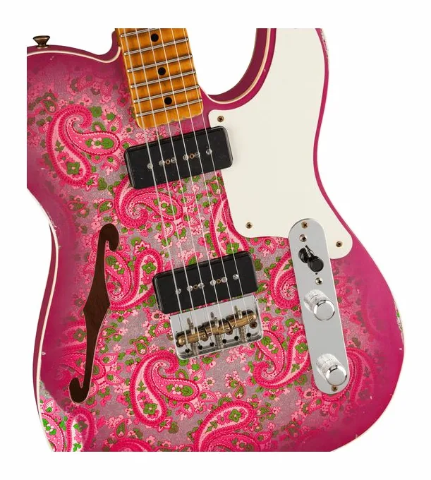 Fender Tele Dual P90 Black Paisley, cuerpo y acabado en primer plano