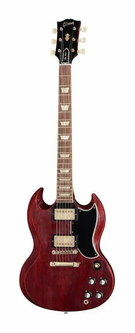 Gibson 1961 SG Standard Cherry VOS en primer plano frontal