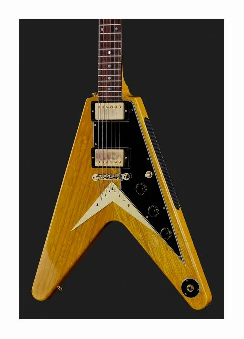 Gibson 58 Korina Flying V BG VOS, mástil y diapasón vistos de lado