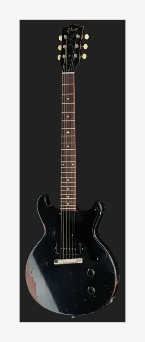 Gibson 60 Junior DC Ebony UHA, cuerpo y acabado en primer plano