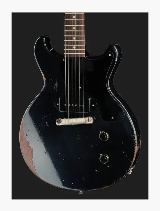 Gibson 60 Junior DC Ebony UHA, cejuela y primeras posiciones del diapasón