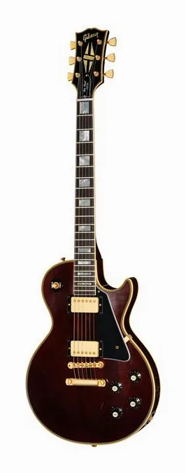 Gibson 64 Les Paul Custom Dark WN LA encuadrado de frente sobre fondo neutro