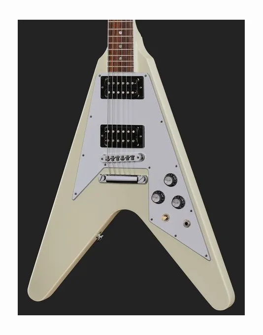 Gibson 70s Flying V Antique Natural, cuerpo y acabado en primer plano