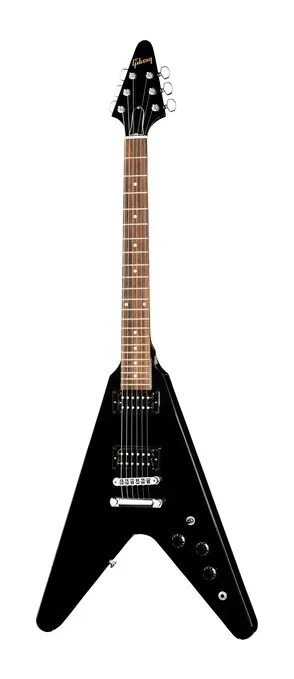 Gibson 80s Flying V Ebony fotografiado de frente