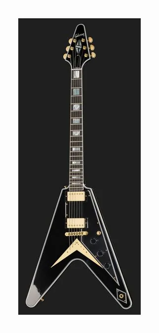 Gibson Flying V Custom EB, pala con clavijeros y logotipo