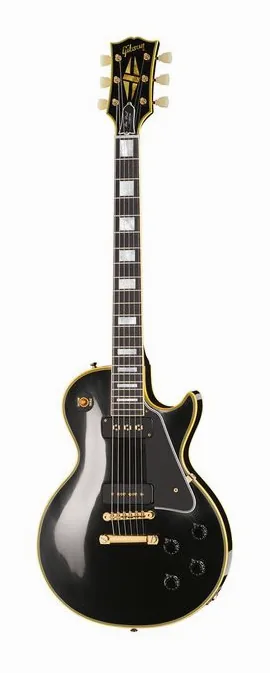 Gibson LP Custom 54 Black Beauty VOS encuadrado de frente sobre fondo neutro