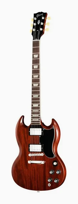 Gibson SG Standard EB LH encuadrado de frente sobre fondo neutro