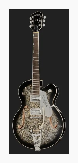 Gretsch 6120CST 59 Black Paisley Relic, cuerpo y acabado en primer plano