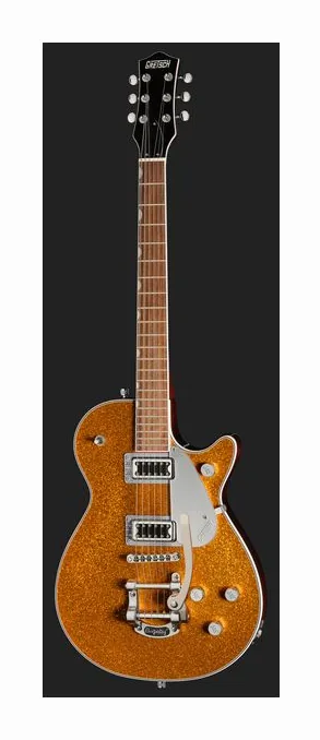 Gretsch EMTC Sparkle Jet FT SLV SPK, pala con clavijeros y logotipo