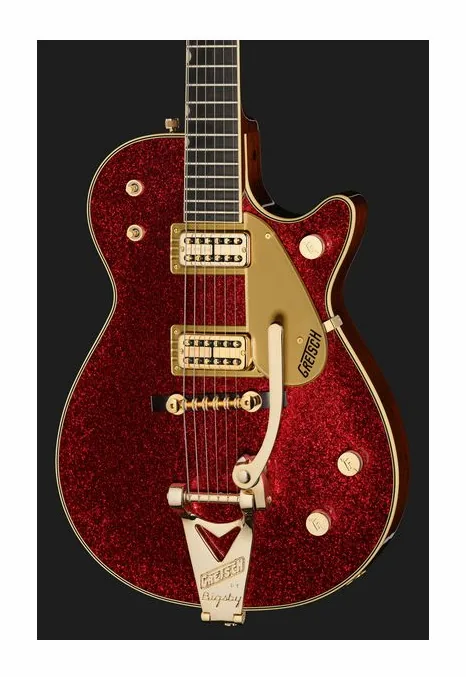 Gretsch G6129TG-59VS Sparkle Jet RD, mástil y diapasón vistos de lado