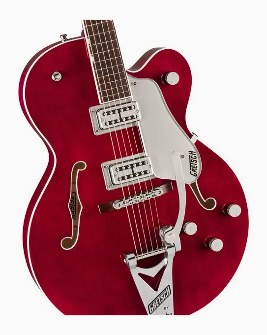 Gretsch Pro Tennessean Bigsby CHRY, cuerpo y acabado en primer plano