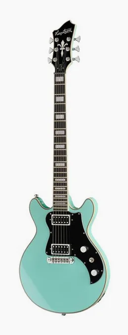 Hagstrom Megin Aged Sky Blue visto de frente