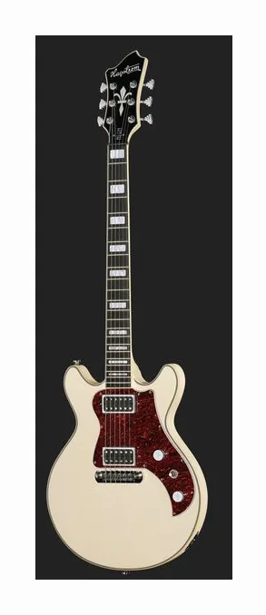 Hagstrom Megin Creme, pala con clavijeros y logotipo