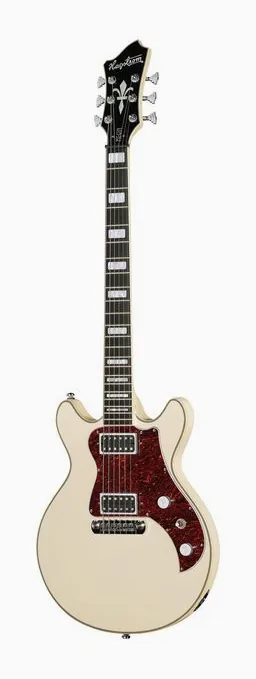 Hagstrom Megin Creme en primer plano frontal