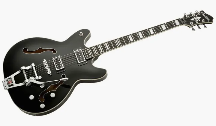 Hagstrom Tremar Viking Baritone DLX BLK, puente y clavijeros de afinación