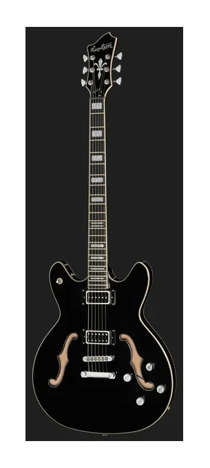 Hagstrom Viking Deluxe Baritone BK, selector de pastillas y jack de salida