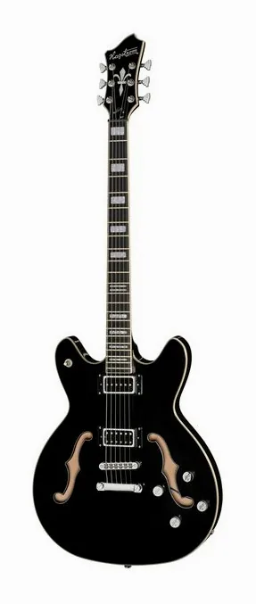 Hagstrom Viking Deluxe Baritone BK fotografiado de frente