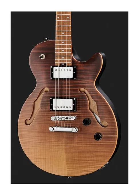 Harley Benton Aeolus Frost Flame, curvas del cuerpo vistas desde arriba