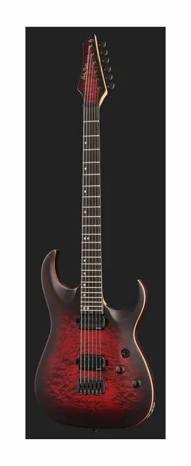 Harley Benton Amarok-BT BKNT Flame Burst, cuerpo y acabado en primer plano