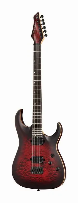 Harley Benton Amarok BT LH BKNT Flame Burst visto de frente