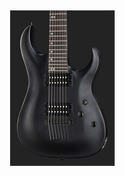 Harley Benton Baritone-7 SBK, pala con clavijeros y logotipo