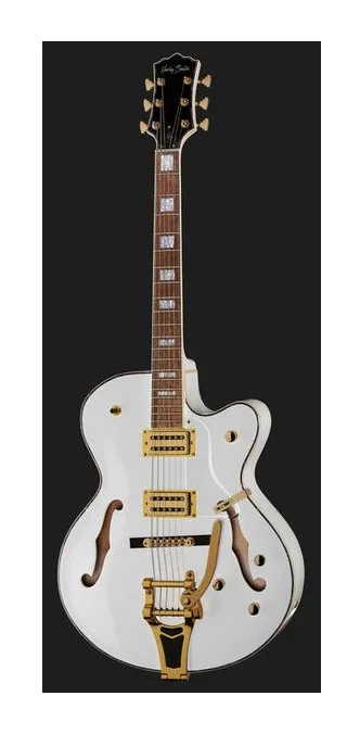 Harley Benton BigTone Trem White, perfil lateral del cuerpo