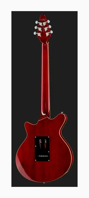 Harley Benton BM-75 Trans Red Deluxe Series, cuerpo y acabado en primer plano