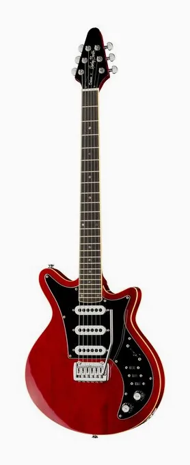 Harley Benton BM-75 Trans Red Deluxe Series fotografiado de frente