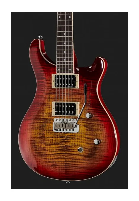 Harley Benton CST-24T Emerald Flame, cuerpo y acabado en primer plano