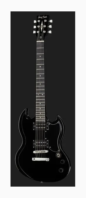 Harley Benton DC-200 BK Student Series, cejuela y primeras posiciones del diapasón