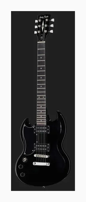 Harley Benton DC-200LH BK Student Series, vista trasera del cuerpo