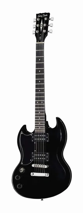 Harley Benton DC-200LH BK Student Series visto de frente