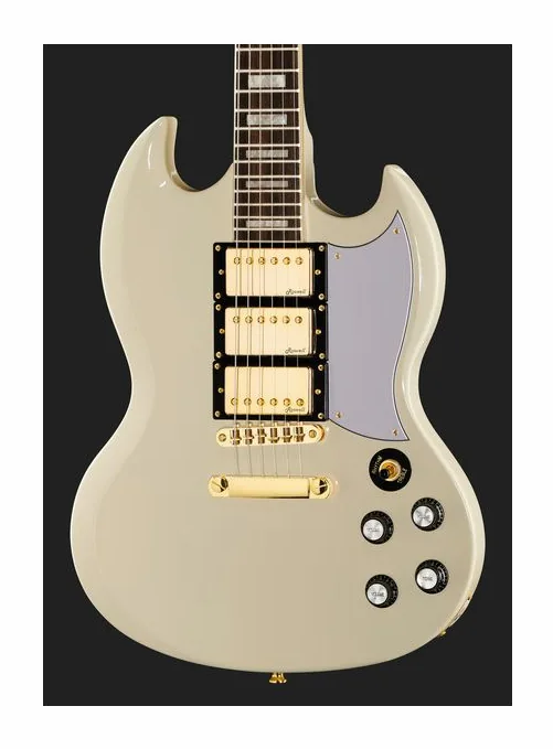 Harley Benton DC-600 VI Vintage Series, pala con clavijeros y logotipo