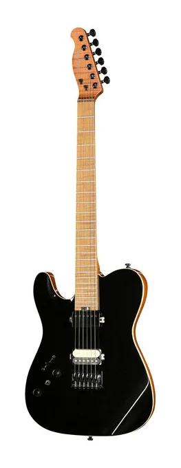 Harley Benton Fusion-T HH LH Roasted FNT encuadrado de frente sobre fondo neutro