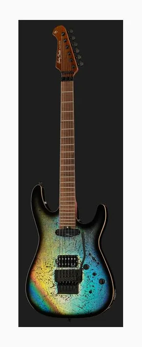 Harley Benton Guitar MAX Fusion Signature PF, pala con clavijeros y logotipo