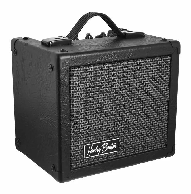 Harley Benton HB-15GXD JamBox, logotipo y acabado del panel frontal
