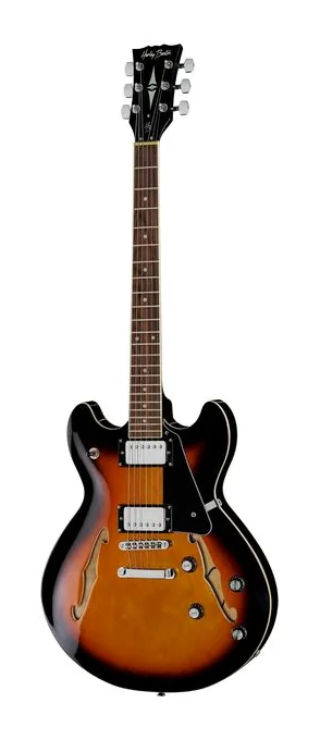 Harley Benton HB-35 CH Vintage Series en primer plano frontal