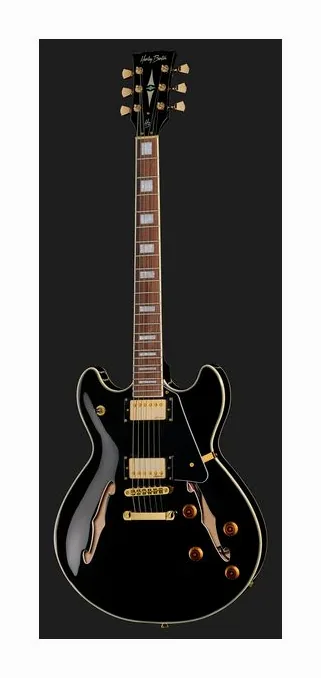 Harley Benton HB-35Plus LH Cherry, pala con clavijeros y logotipo
