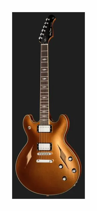Harley Benton HB-35TL Tesla LH Pelham Blue, perfil lateral del cuerpo