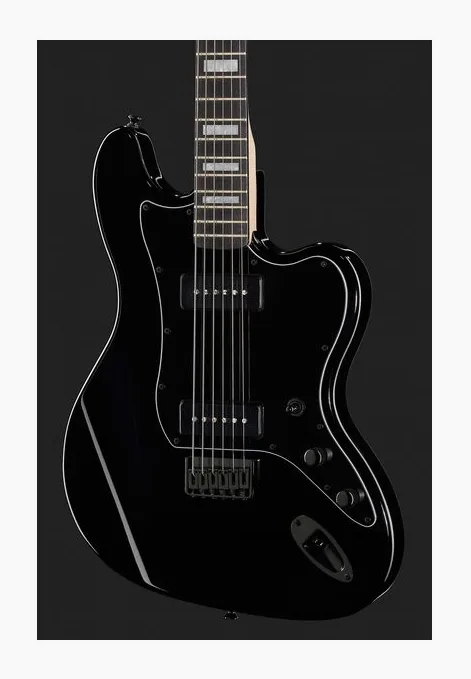Harley Benton JA-Baritone HH BK, pala con clavijeros y logotipo